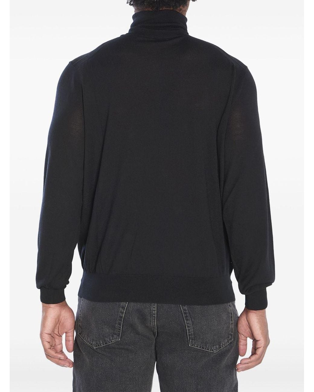 Saint Laurent Blue Wool Turtle-Neck Sweater for men