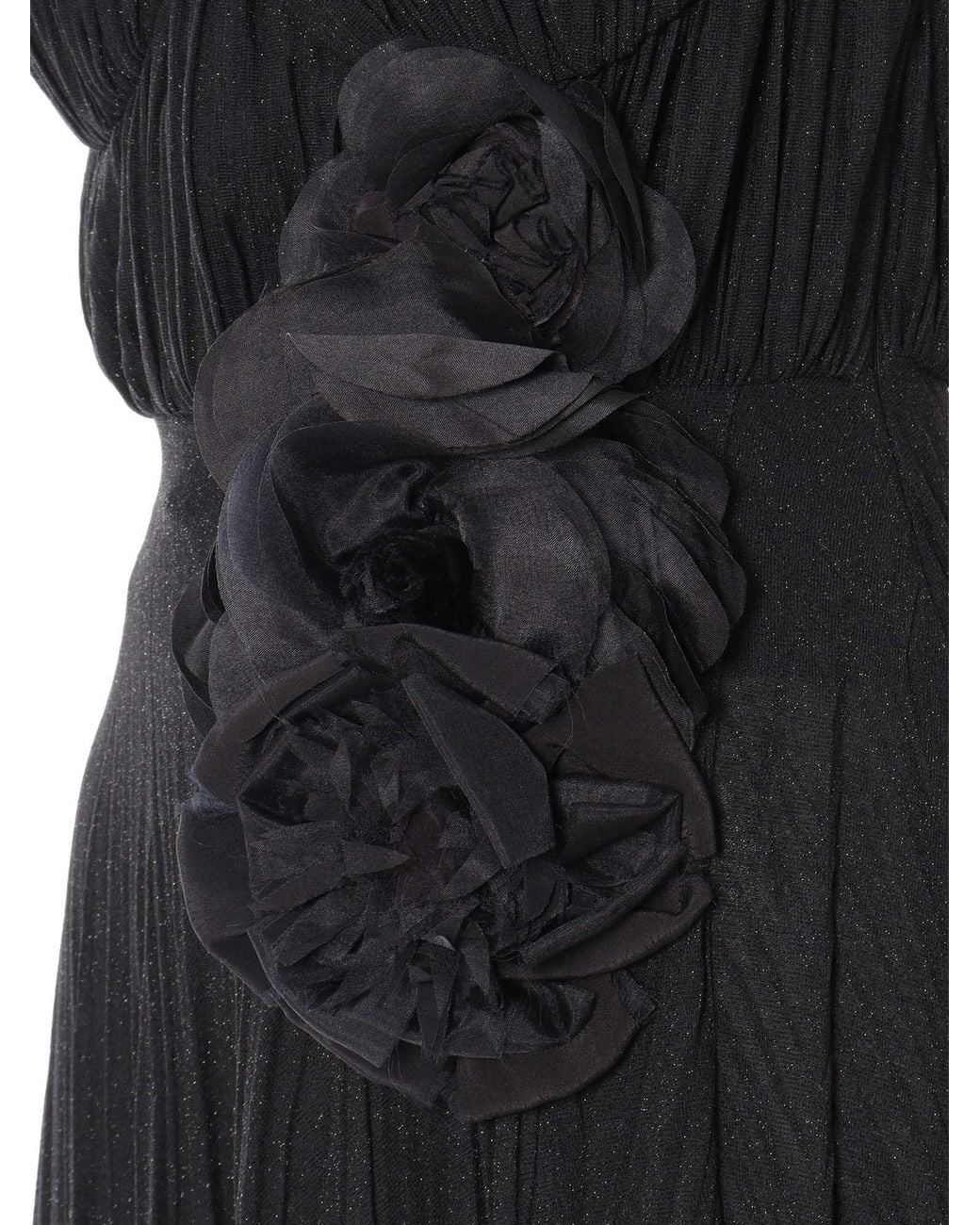 Elisabetta Franchi Black Fitted Evening Dress