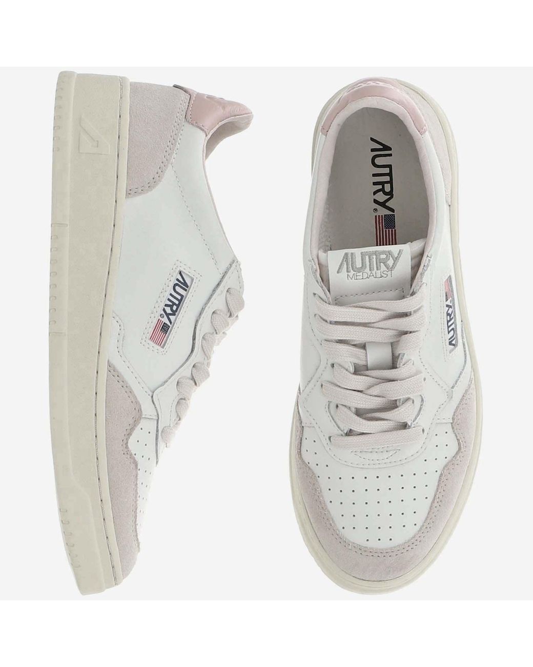 Autry White Medalist Low Leather Sneakers