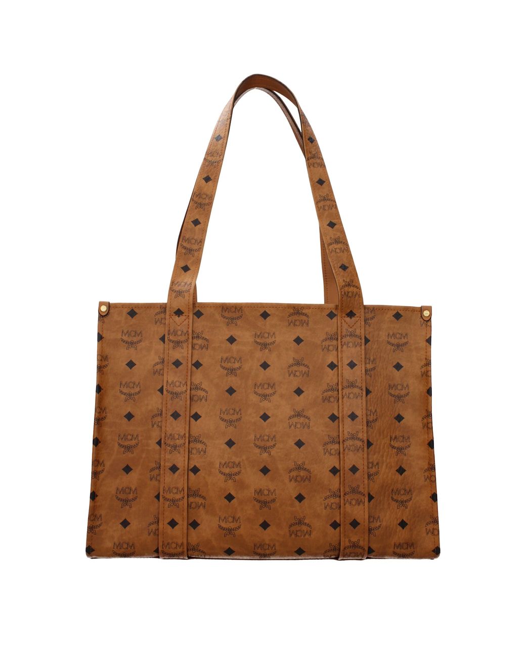 MCM Brown Shoulder Bag Fabric/Cognac