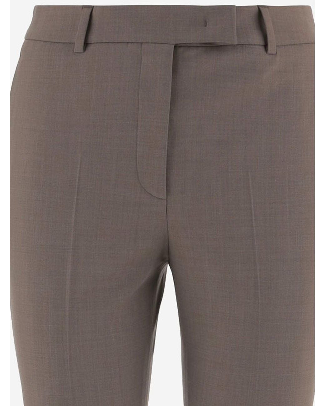 QL2 Donna Gray Stretch Wool Blend Pants