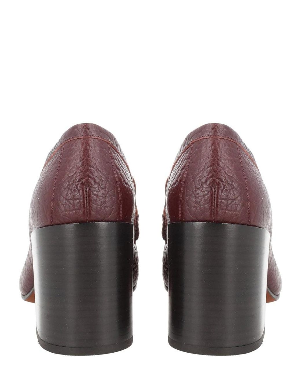 Dries Van Noten Purple Heeled Leather Loafers Bovine