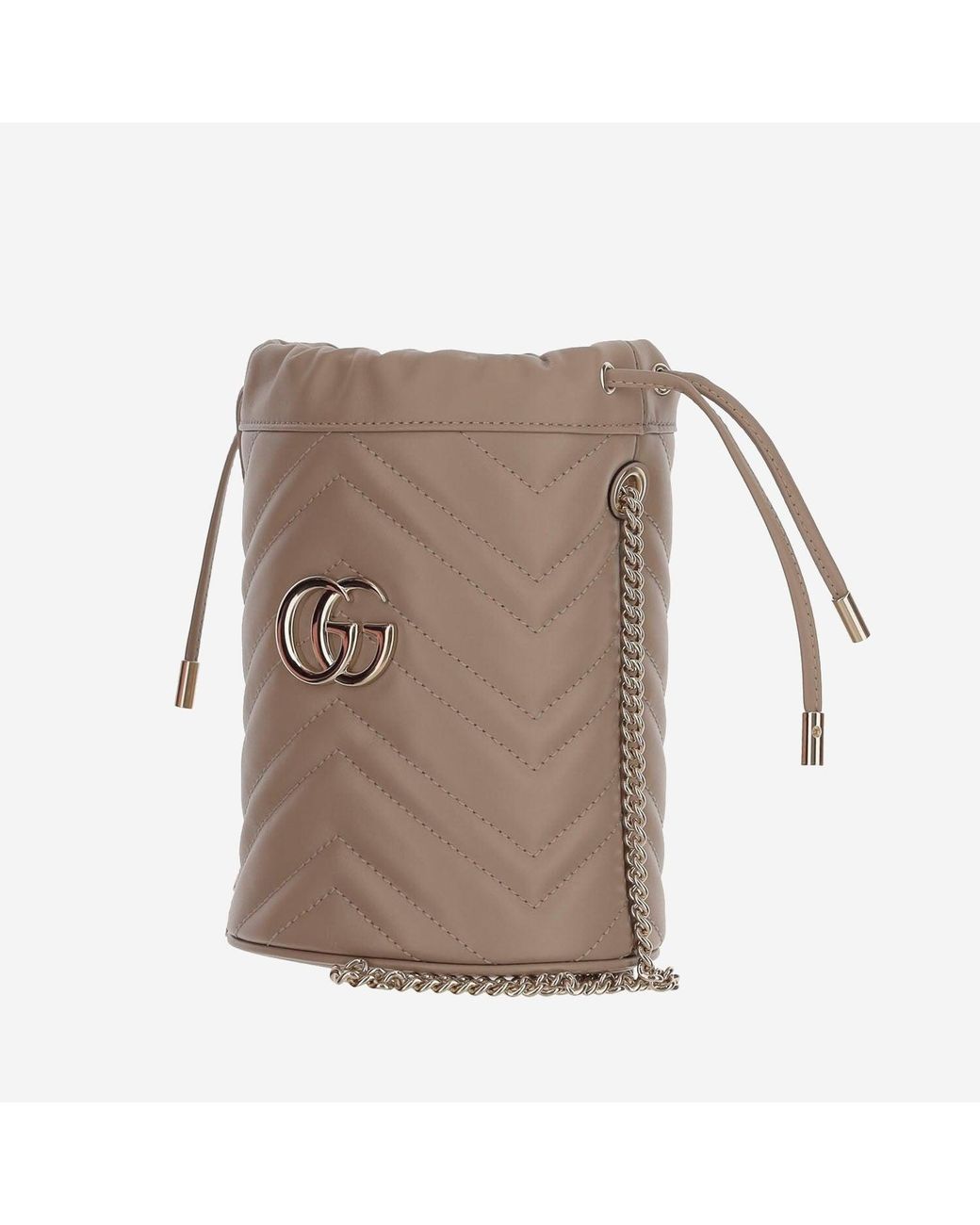 Gucci Brown Mini Gg Marmont Bucket Bag