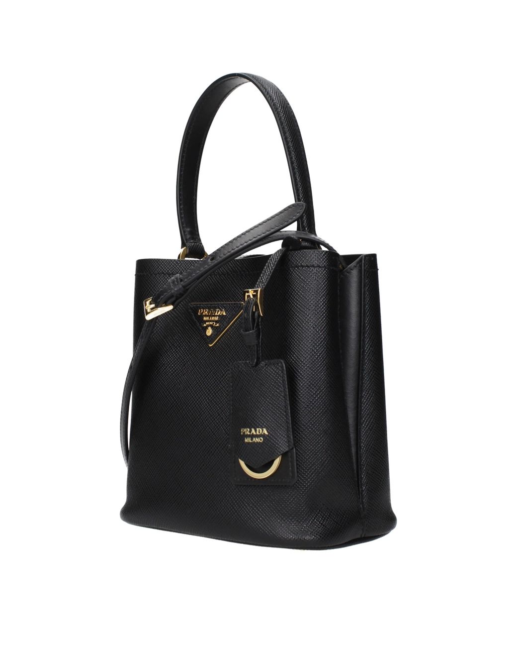 Prada Black Handbags And Shopping Bags