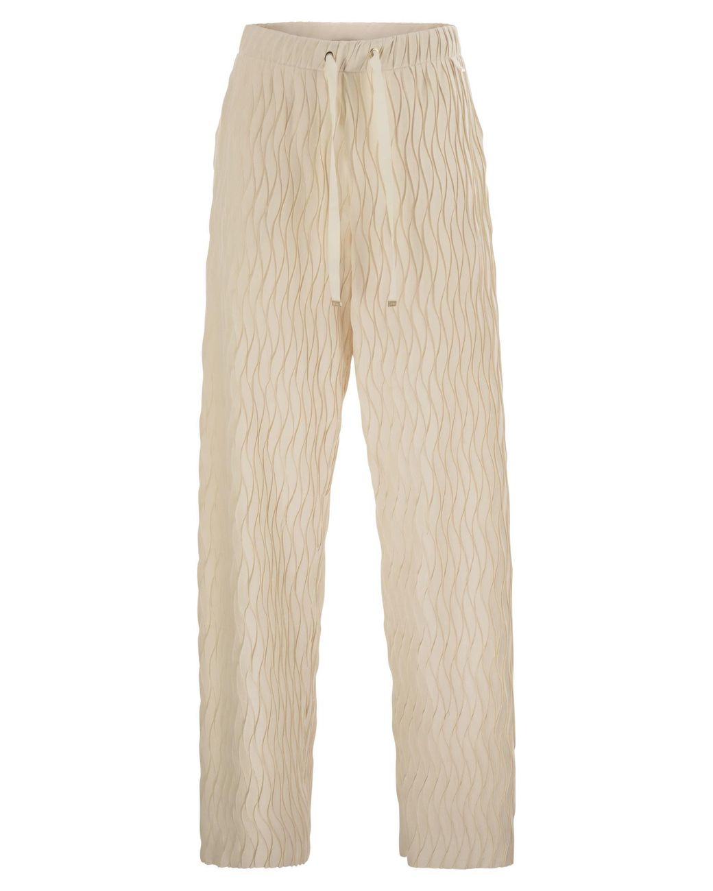 Herno Natural Trousers With Crumpled Effect