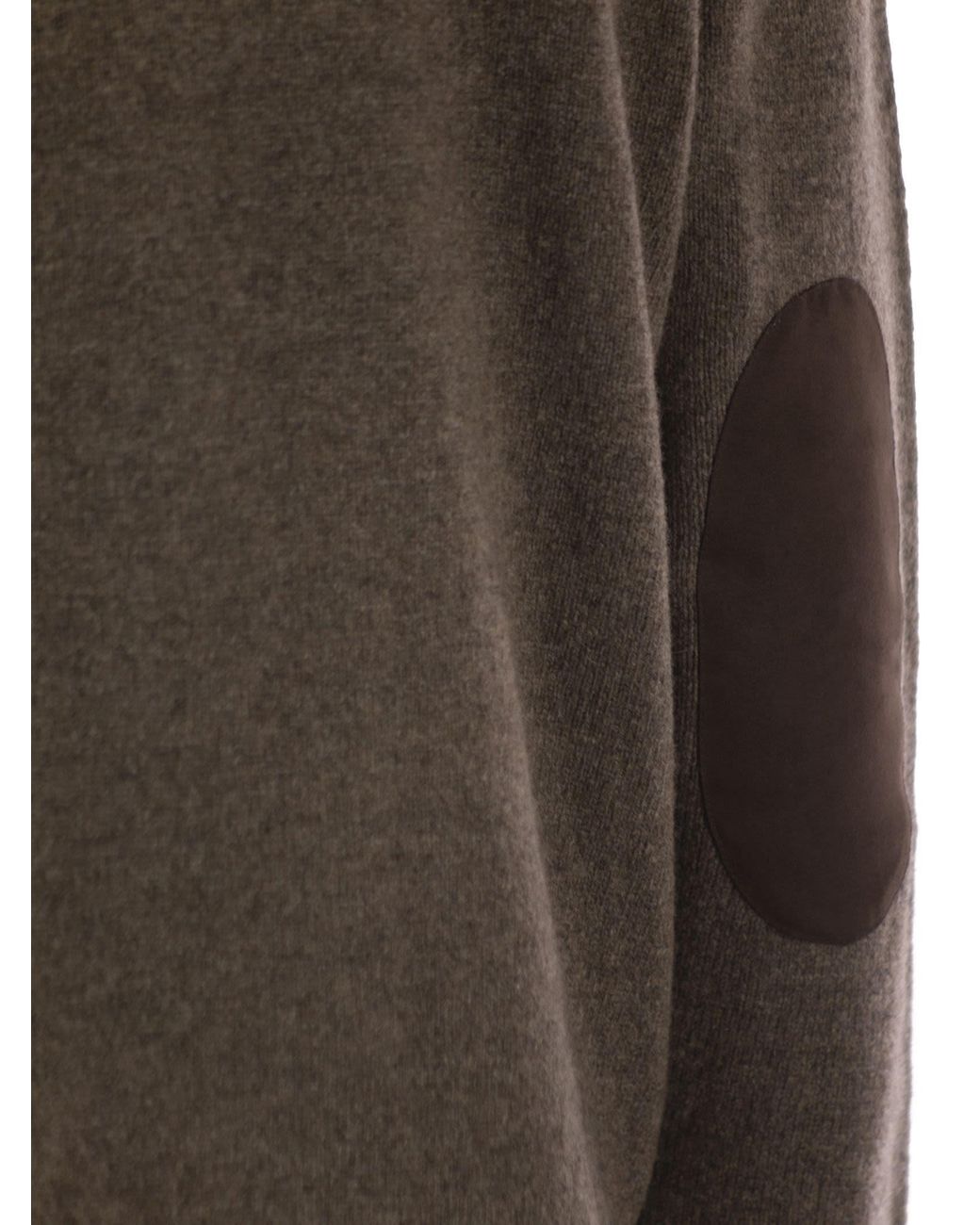 Barbour Brown Zip-Up Jumper Patch for men