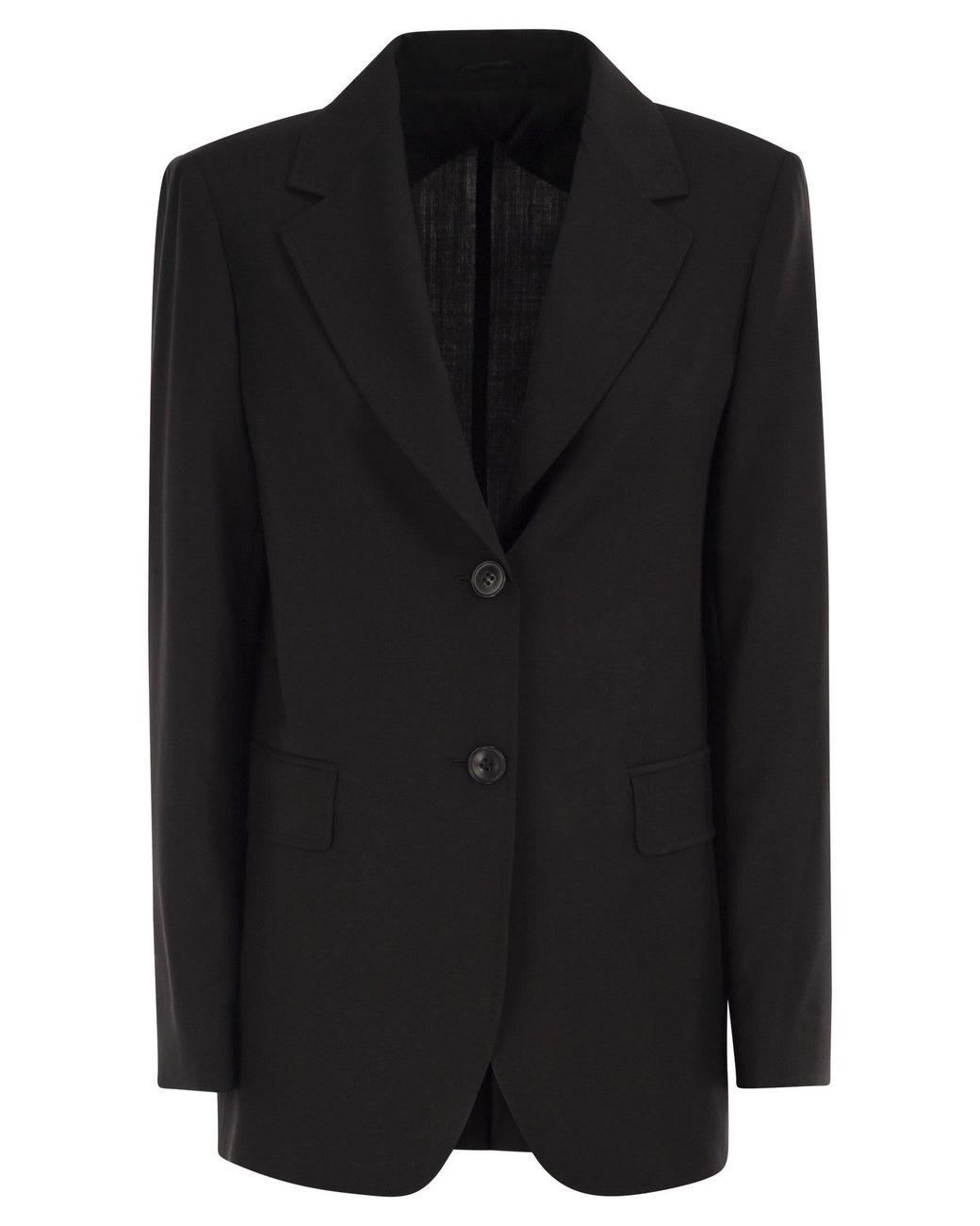 Max Mara Black Mstassenzi – Pure Virgin Wool Single Breasted Blazer
