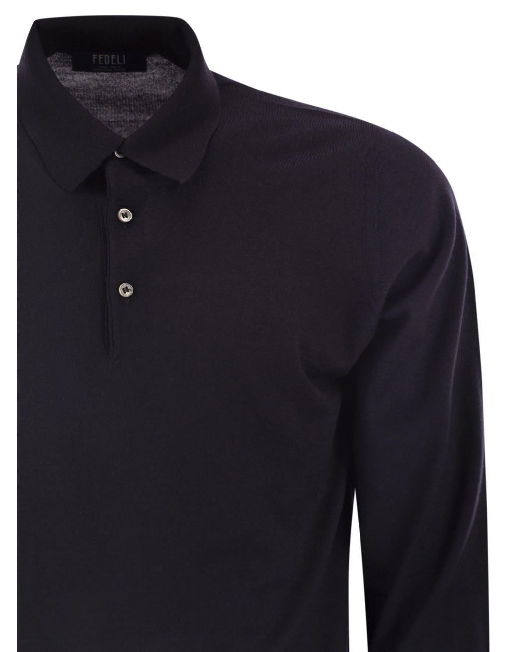 Fedeli Virgin Wool Polo Shirt in het Blue voor heren