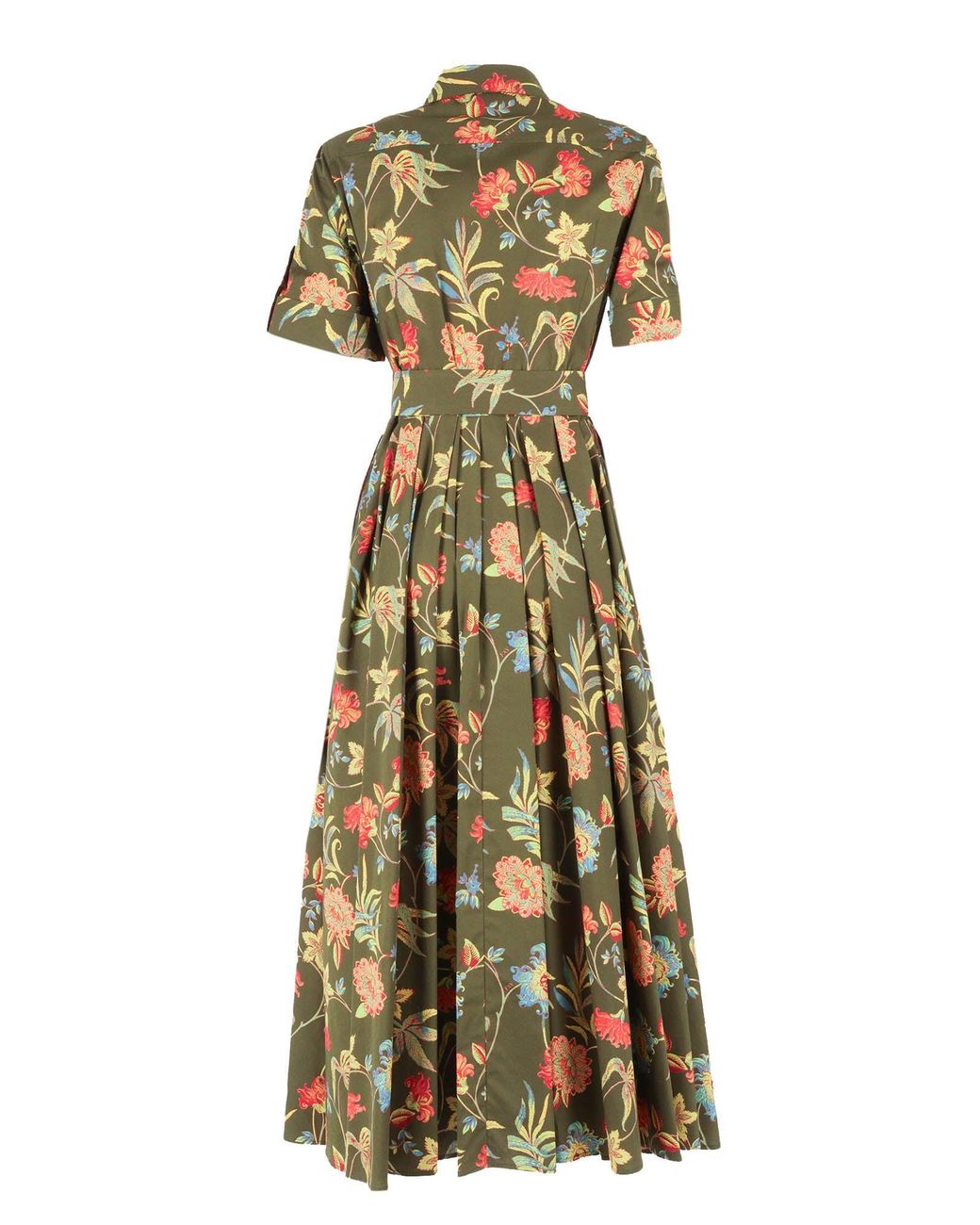 Fay Metallic Knee Length Floral Belted Day Dress