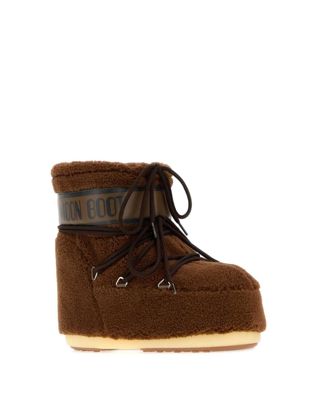 Moon Boot Brown Moon-Like Icon Low Ankle Boots With Eco Fur