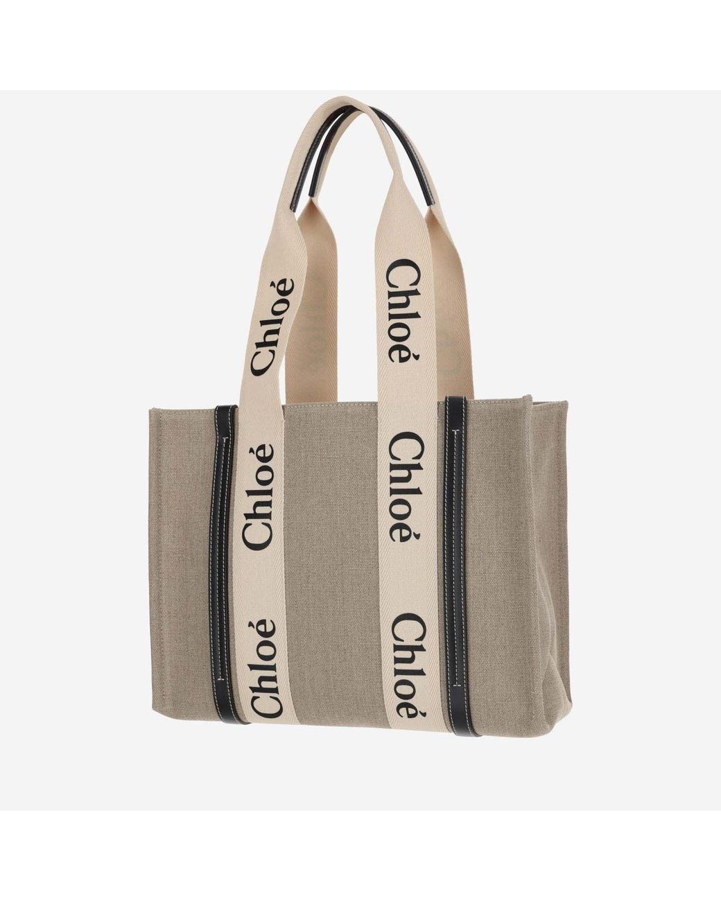 Chloé Natural Woody Medium Tote Bag