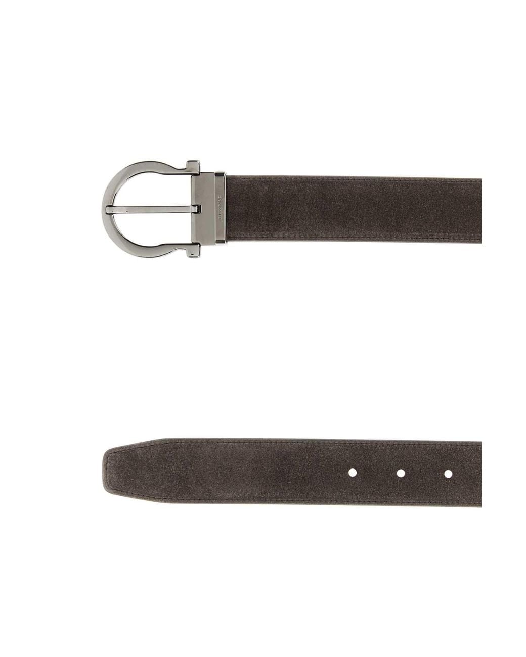 Ferragamo Brown Solid Buckle Belt
