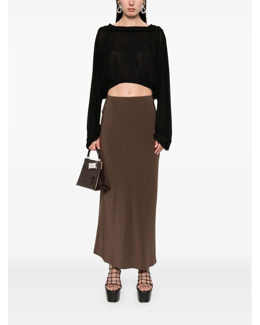 Rick Owens Black Cropped Hooded Tunic