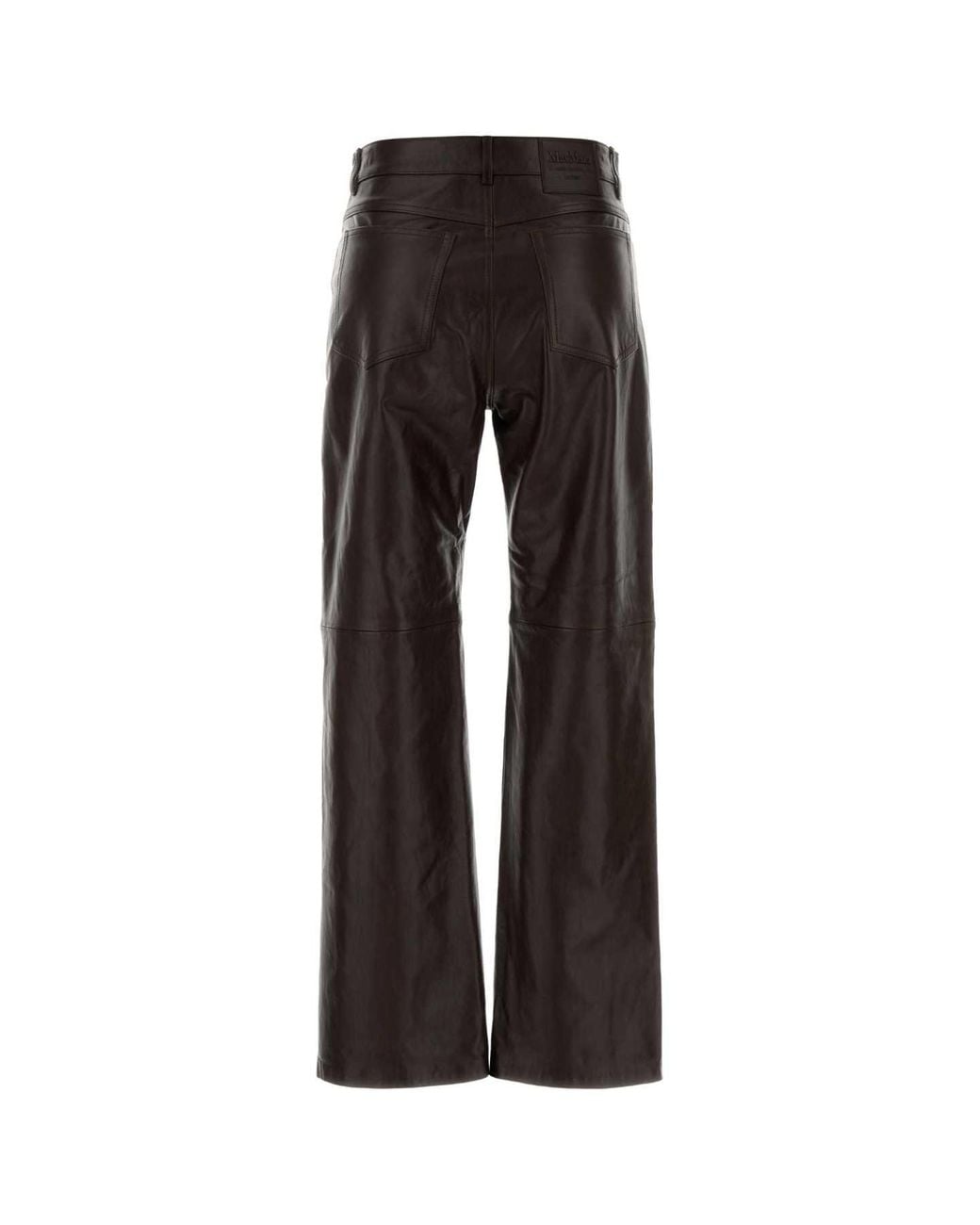 Max Mara Black S Maxmara Chocolate Leather Pesca Pant