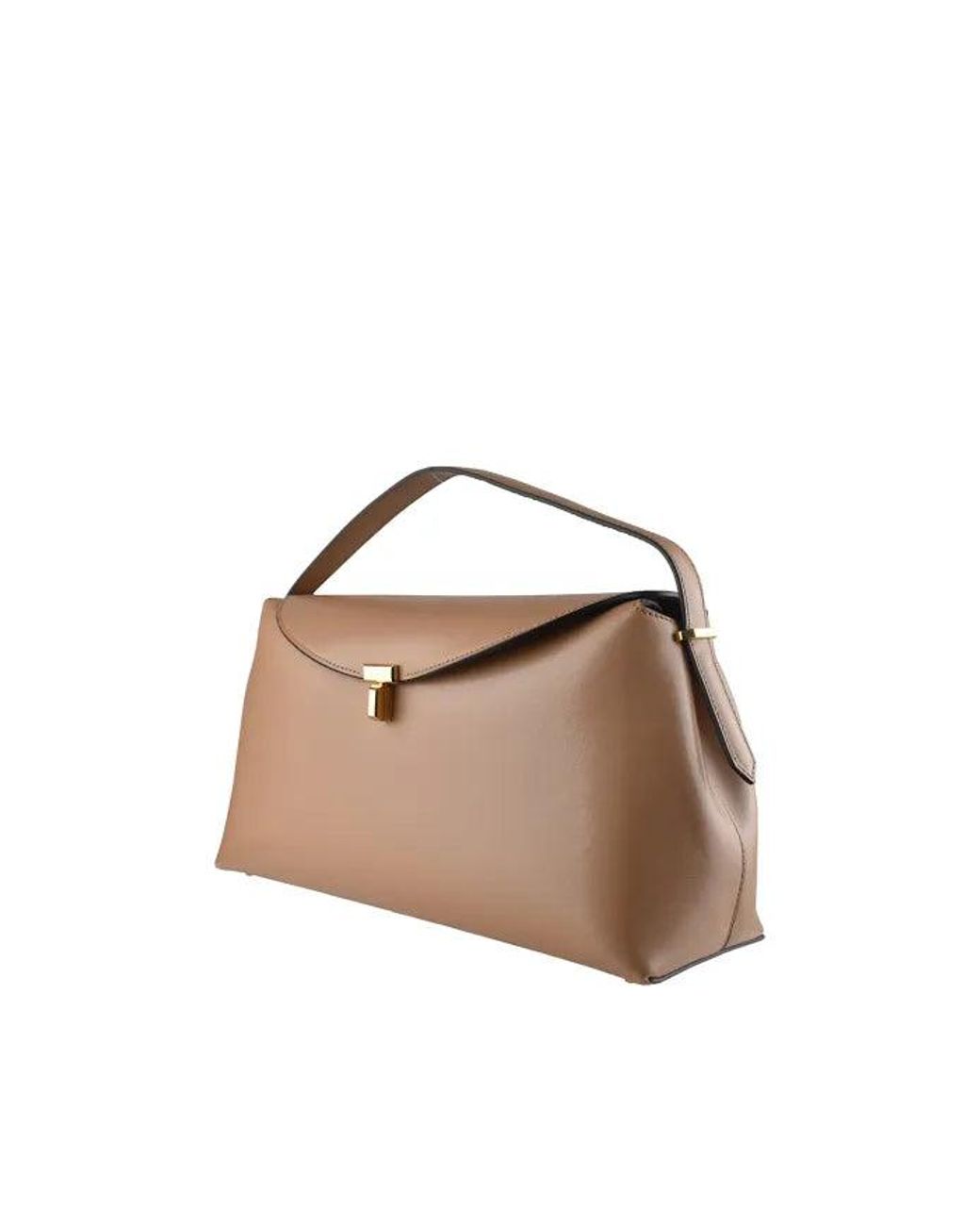 Totême Brown T Lock Leather Top Handle Bag