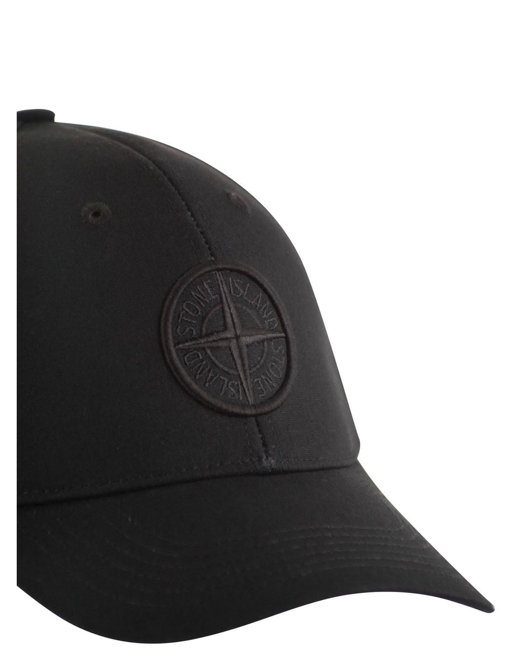 Gorra con logo de brújula bordado de Stone Island de hombre de color Black