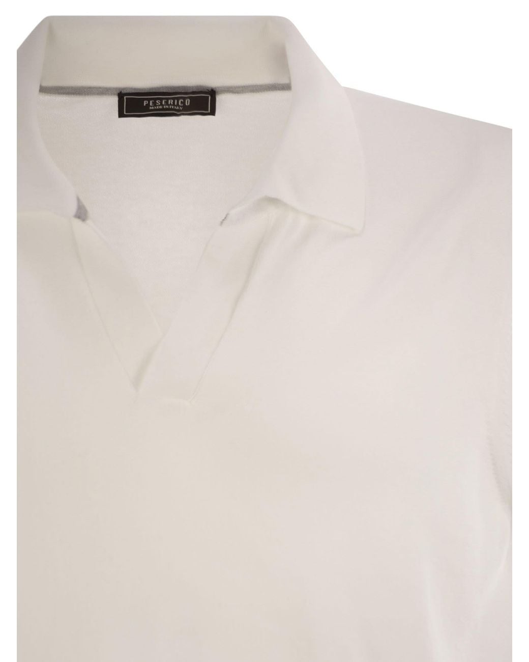 Peserico Polo -Hemd in reinem Baumwollgarn in White für Herren