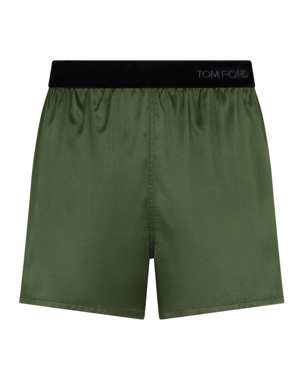 Tom Ford Green Silk Pajama Shorts