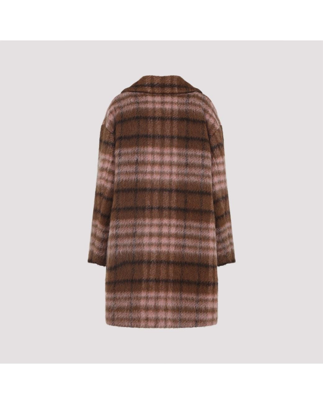 Moschino Brown Checked Coat