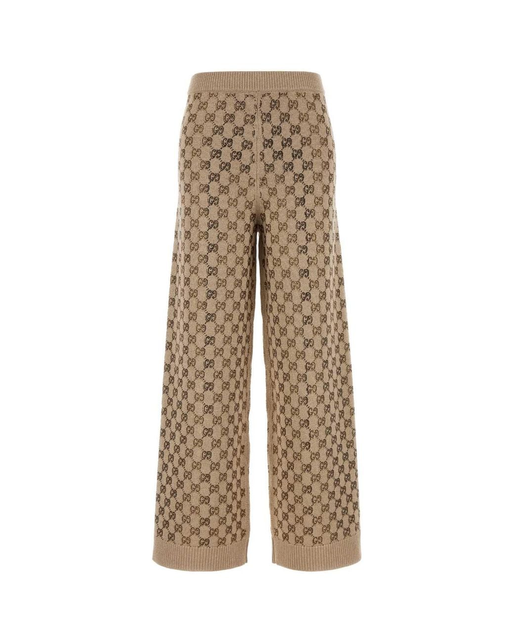 Gucci Natural Embellished Wool Blend Joggers