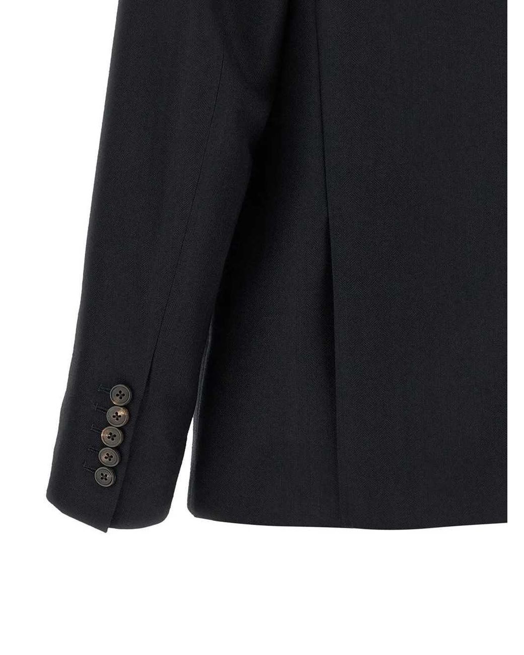 Dries Van Noten Black Embroidered Double-Breasted Blazer