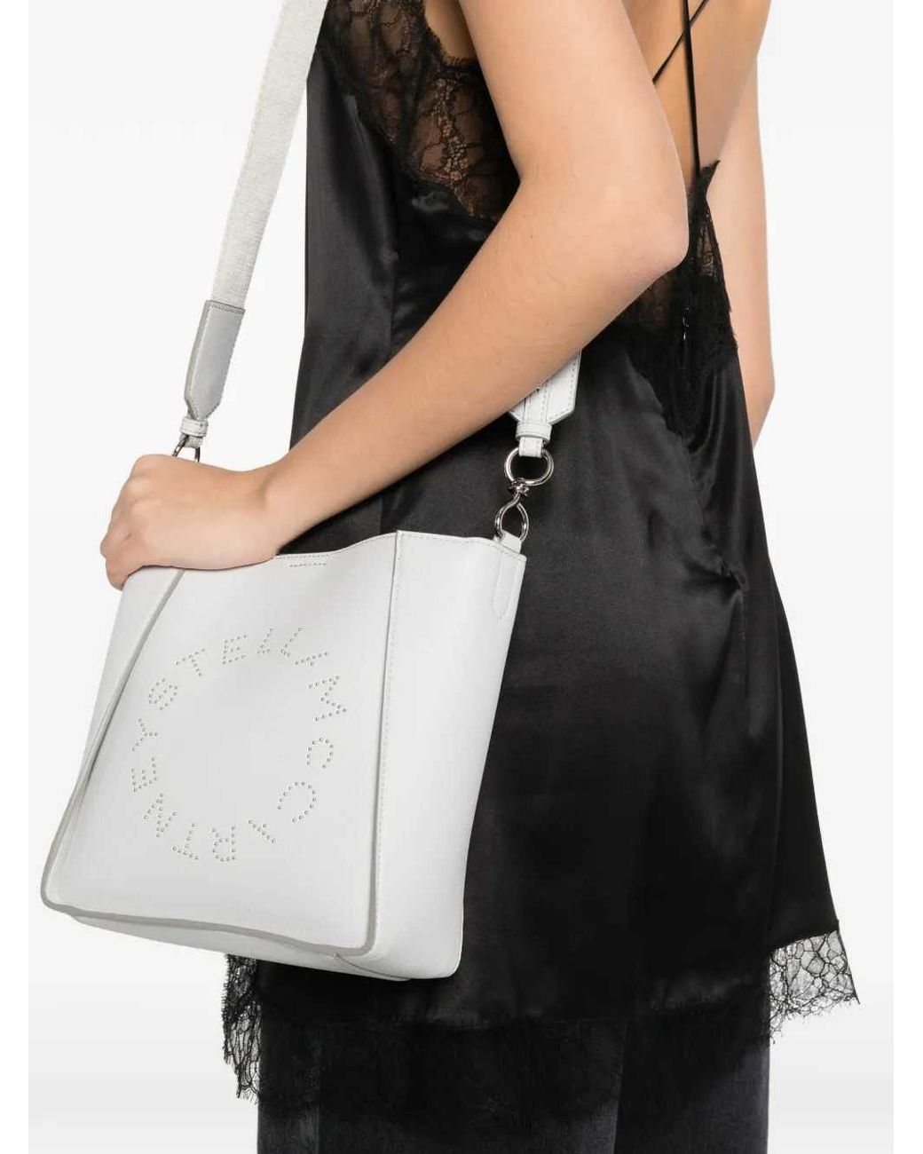 Stella McCartney White Shoulder Bag With Logo Detail