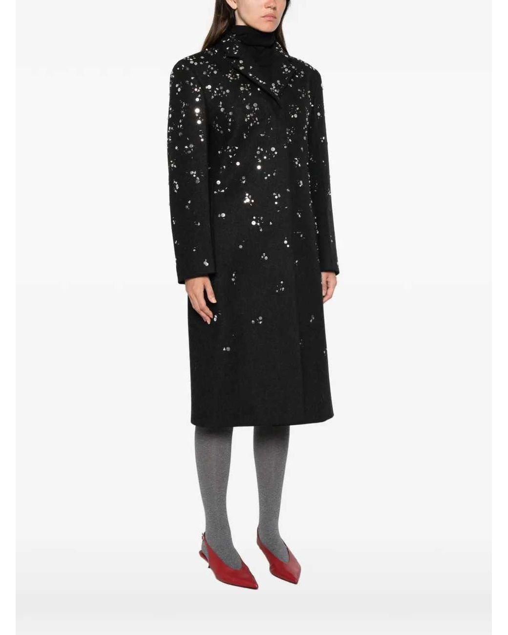 Jil Sander Black Belted Wool Coat