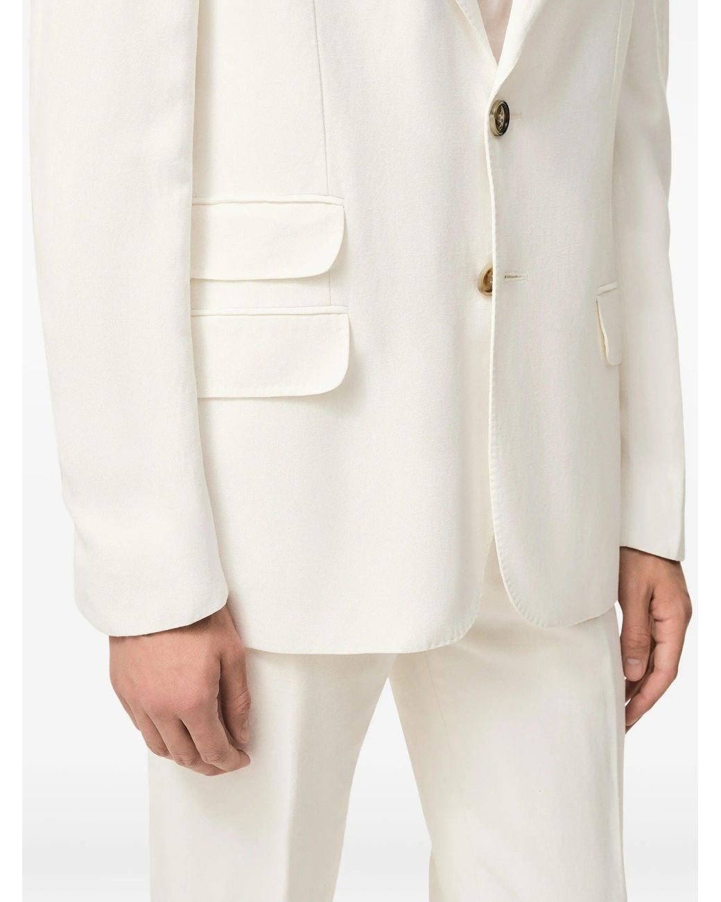 AMI White Straight Single Breasted Jacket