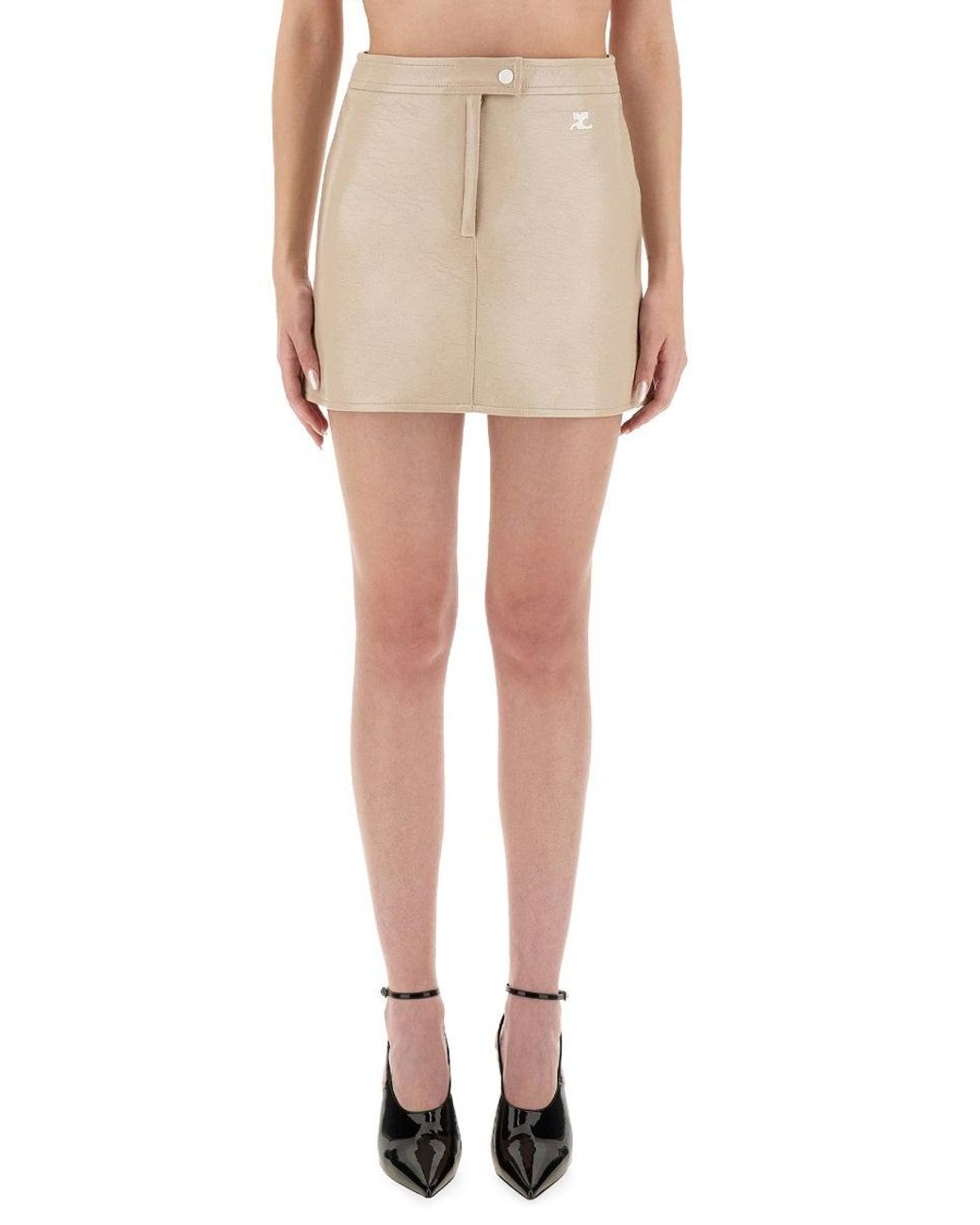 Courreges Natural Courregès Reedition Vinyl Mini Skirt