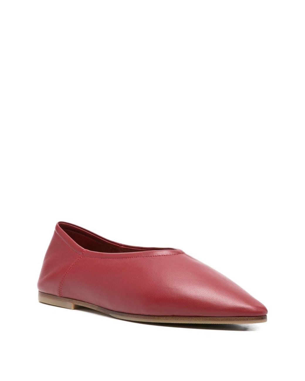 babú Milano Red Leather Ballet Flats