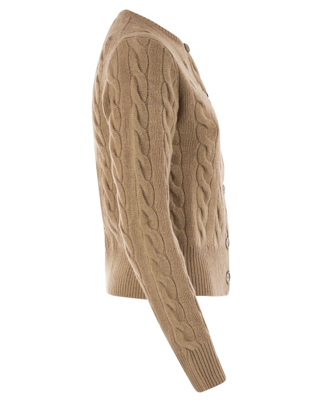 Polo Ralph Lauren Natural Wool And Cashmere Cable Knit Cardigan