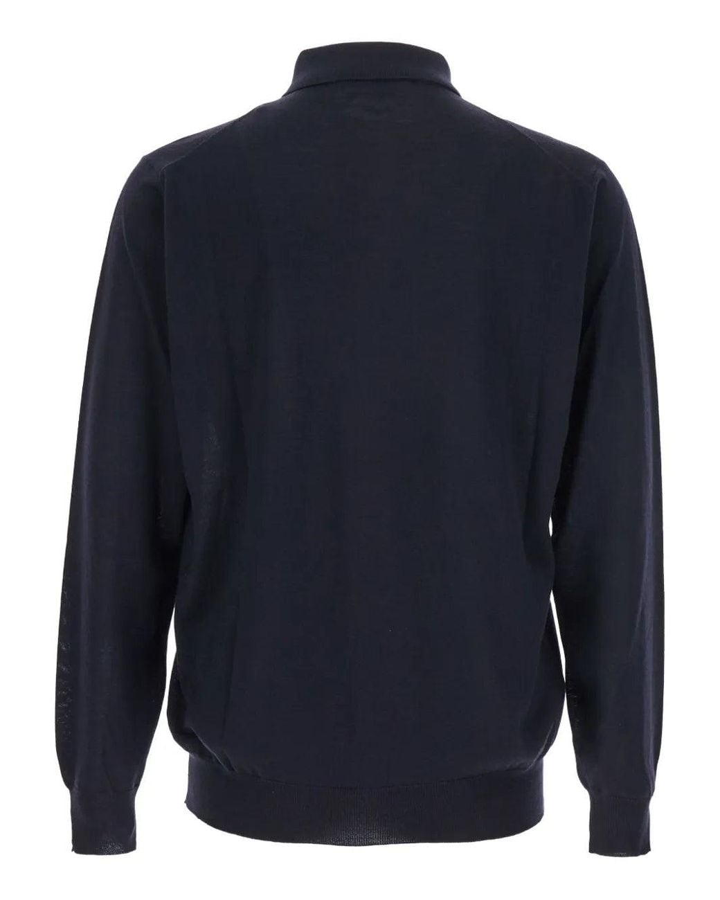 Lardini Gray Long-Sleeved Knit Polo for men