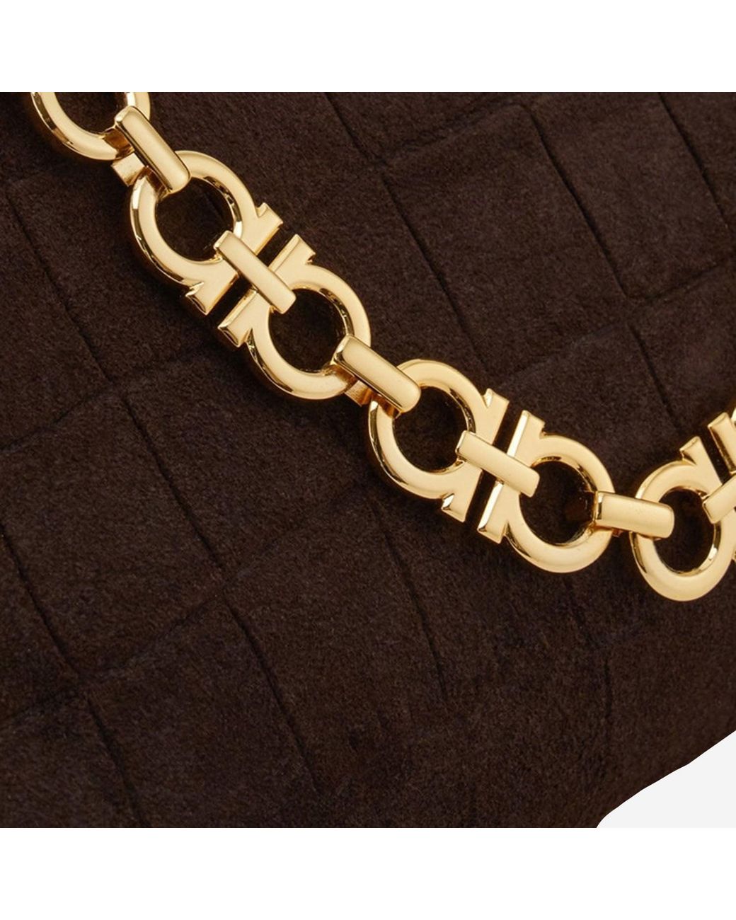 Ferragamo Brown Suede Shoulder Bag