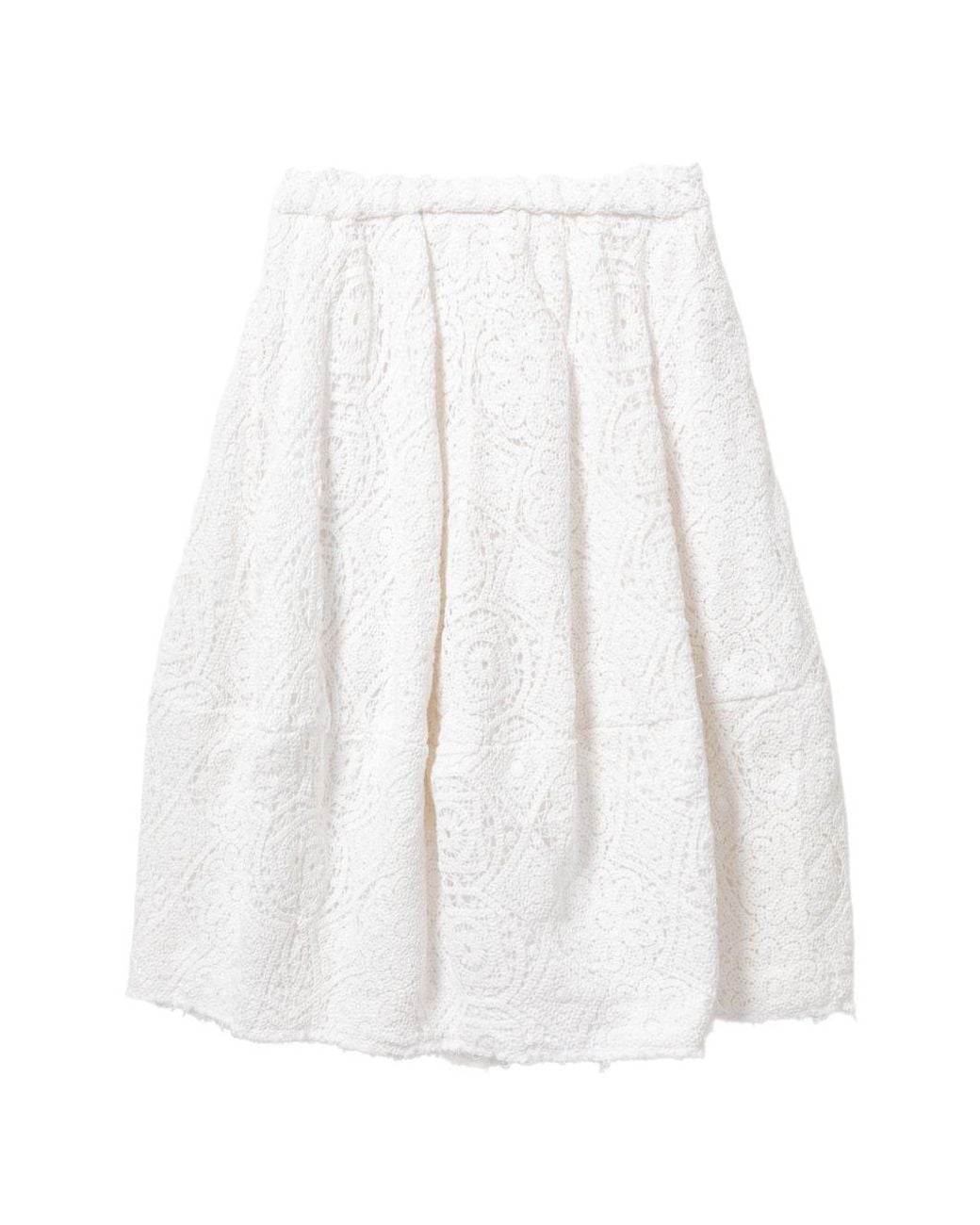 Comme des Garçons White Cotton Midi Skirt