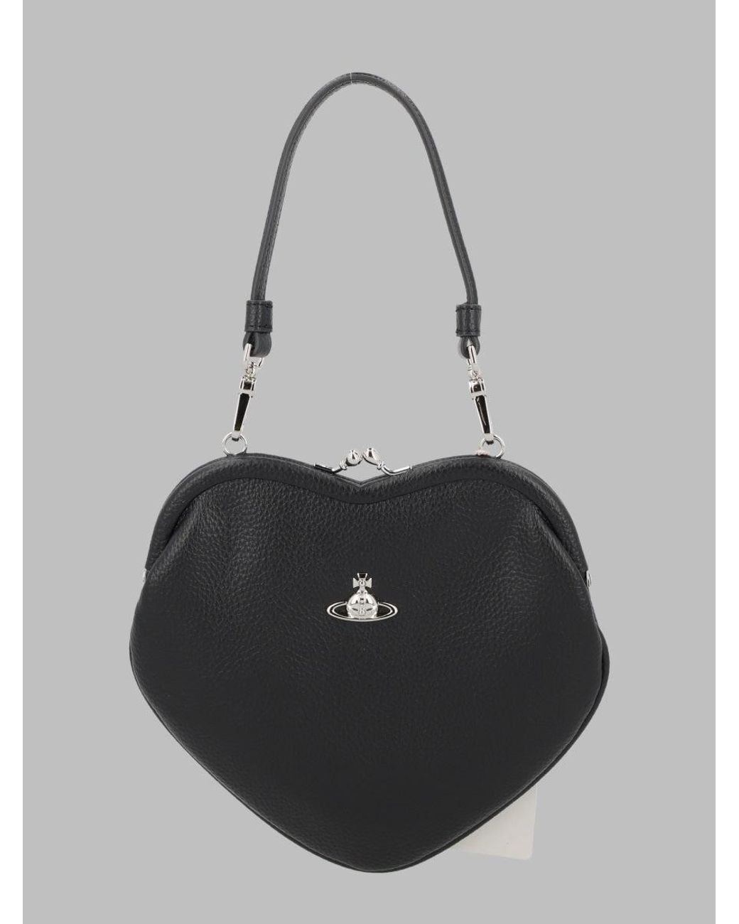 Vivienne Westwood Black Shoulder Bag Belle Heart Frame Purse Polyurethane