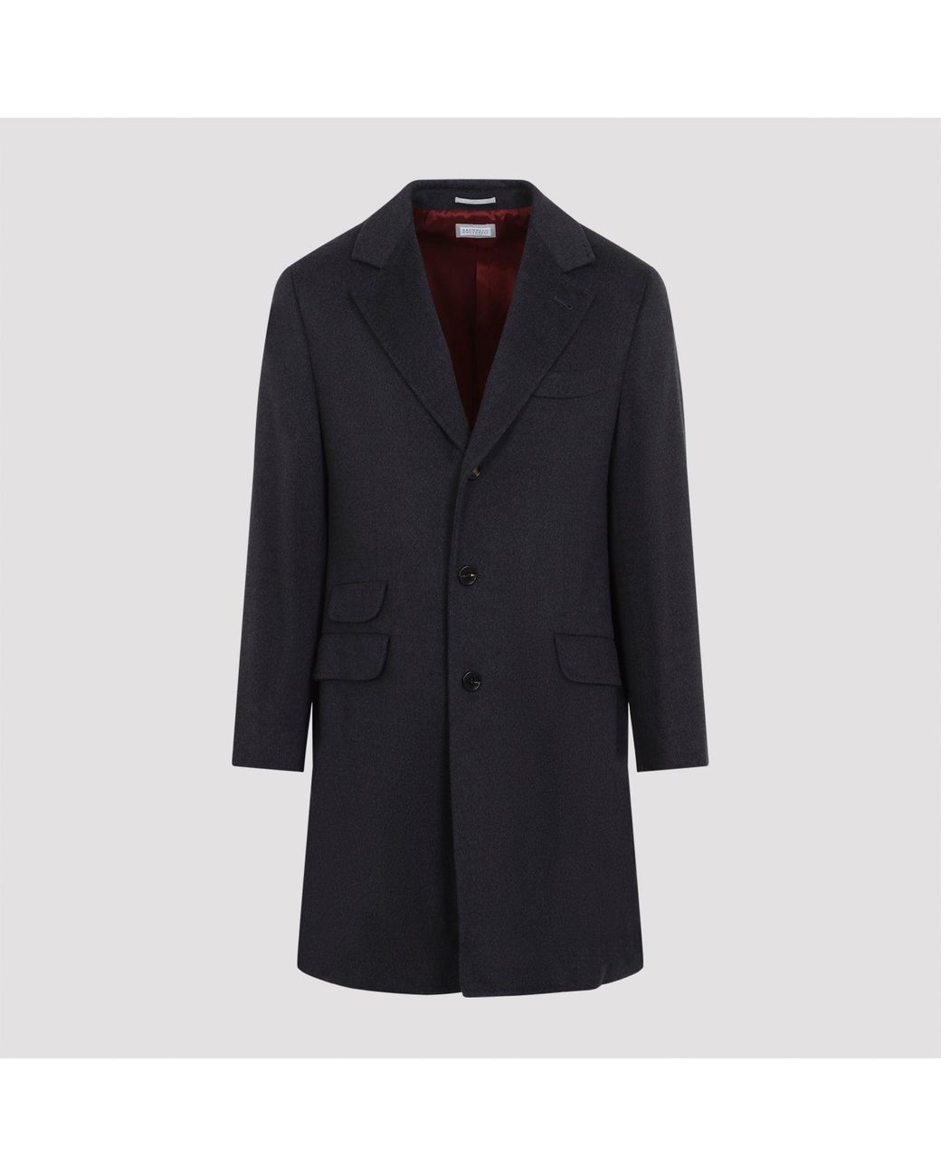 Brunello Cucinelli Blue Charcoal Overcoat for men