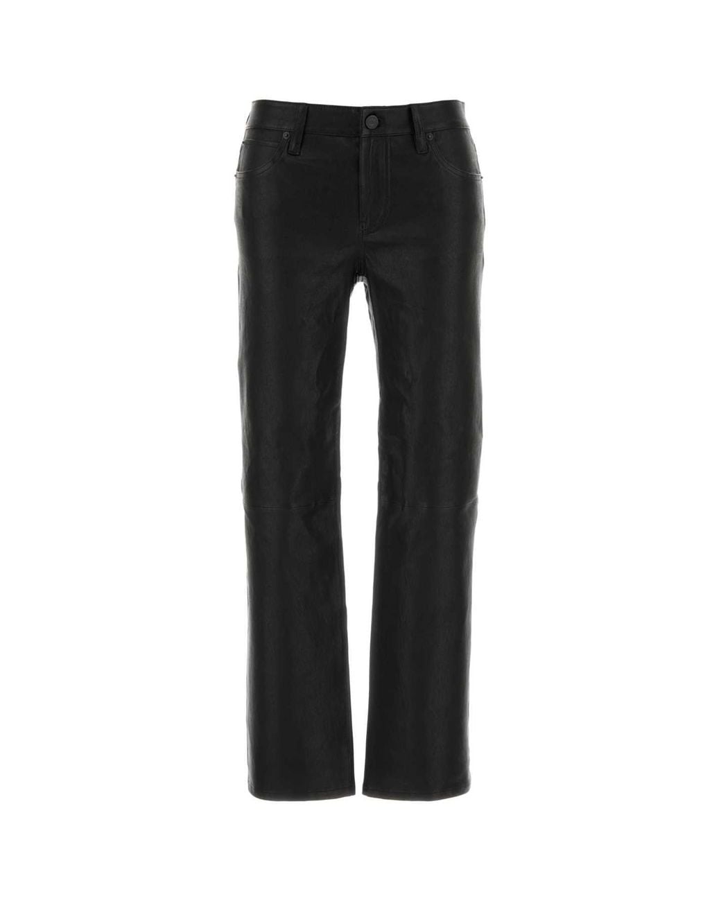 FRAME Black Leather Cigarette Pants