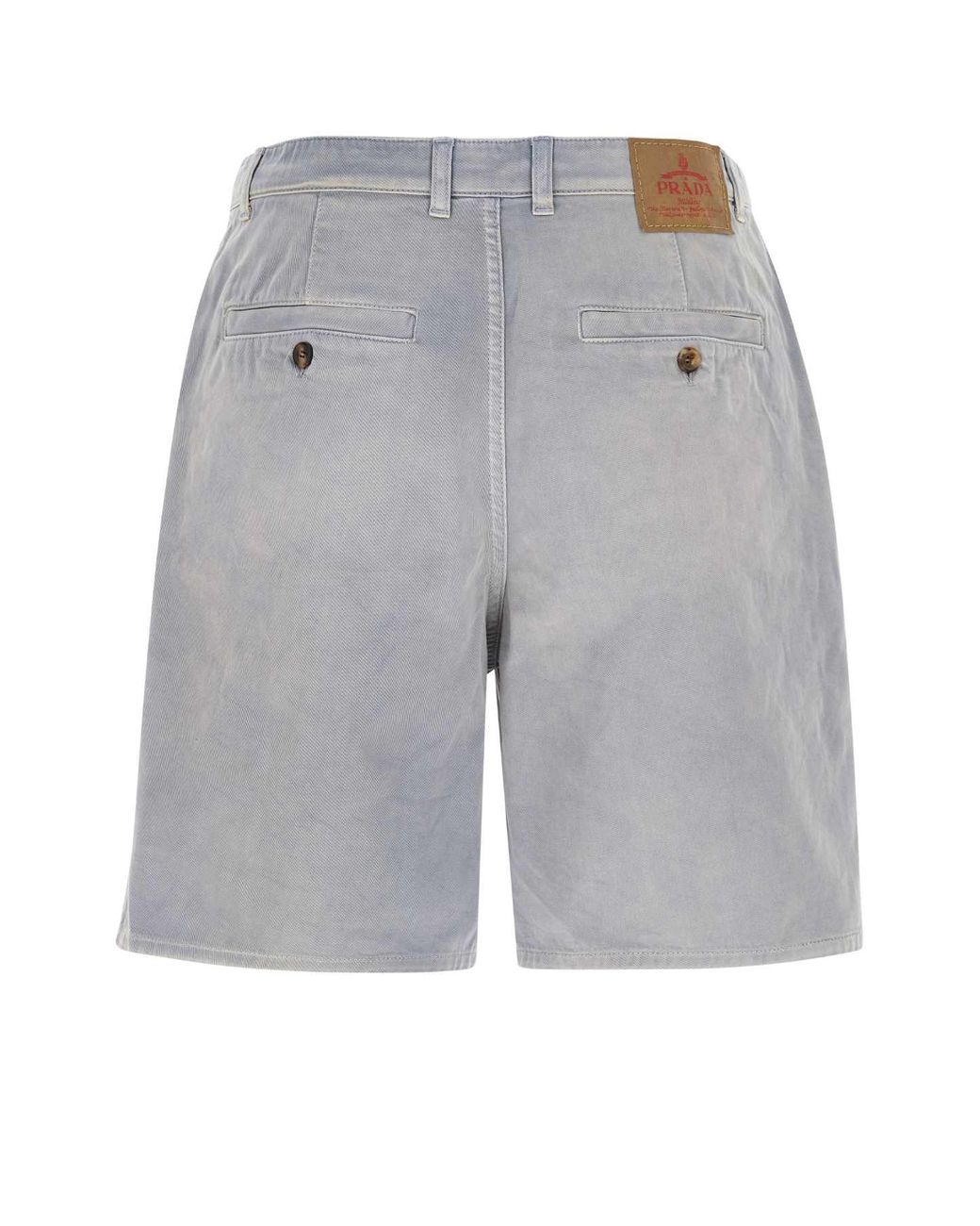 Prada Gray Powder Blue Gabardine Bermuda Shorts for men
