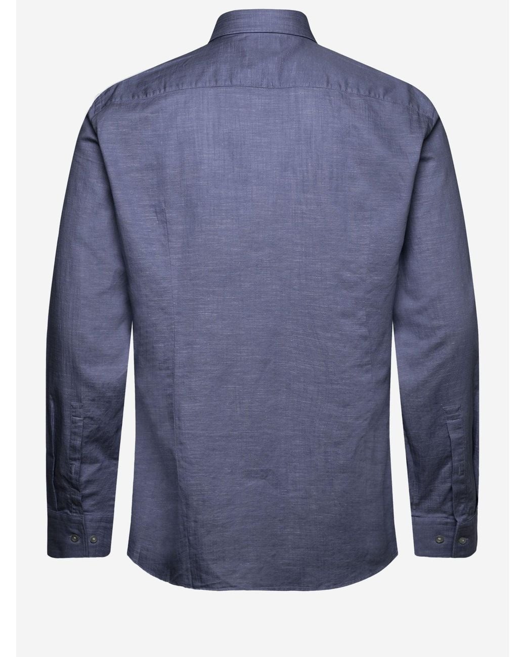Boss Blue Cotton And Linen Shirt for men