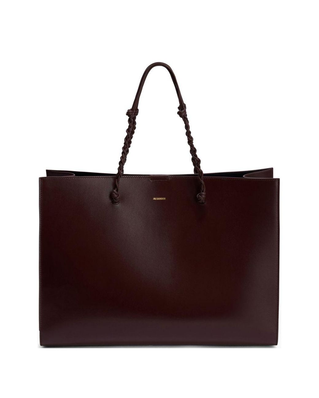 Jil Sander Red Tangle Leather Tote Bag