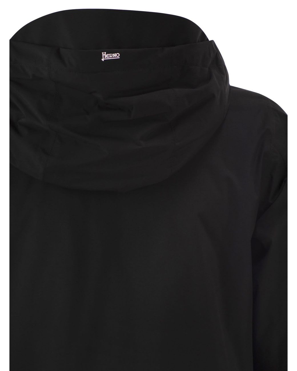 Herno Black A-Shape 2Layers Hooded Parka