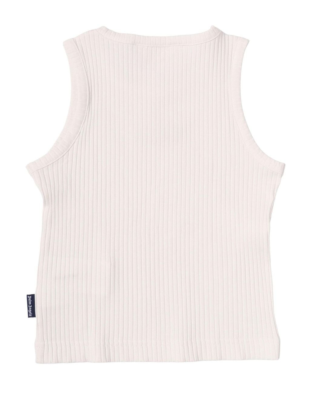 Palm Angels Natural Logo Rib Tank Top Girl