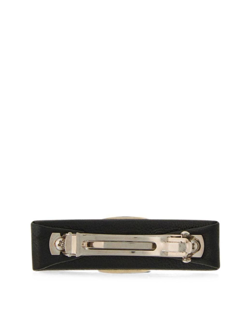 Ferragamo White Vara Leather Hair Clip