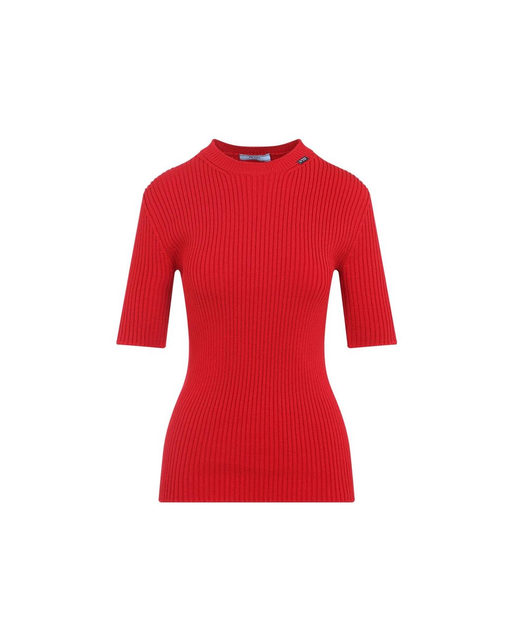 Prada Red Ribbed Top