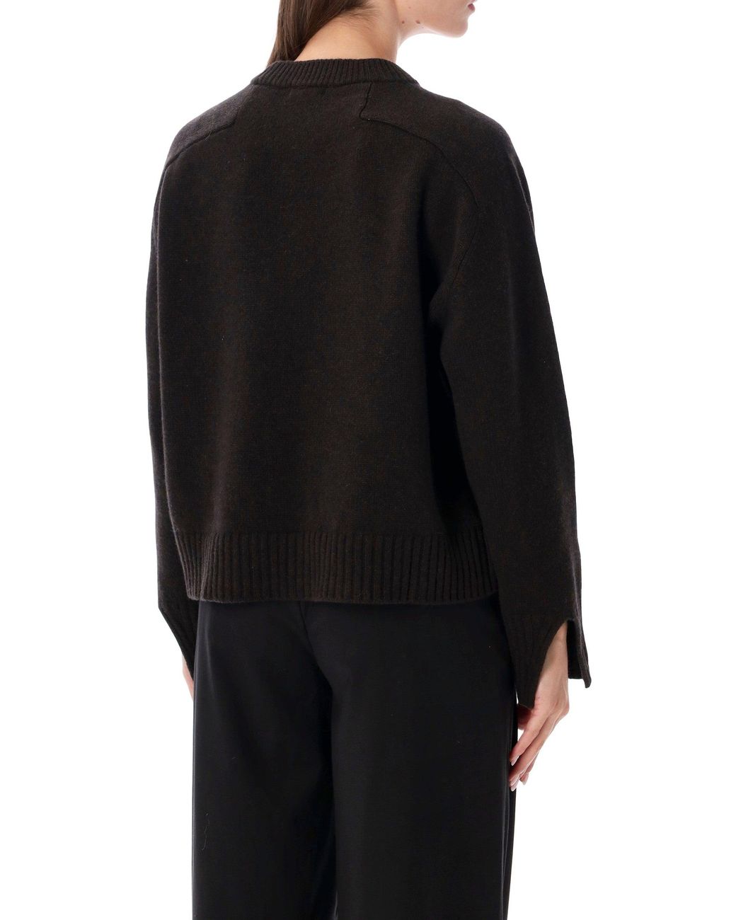 Soeur Black Merino Wool Mock Neck Sweater