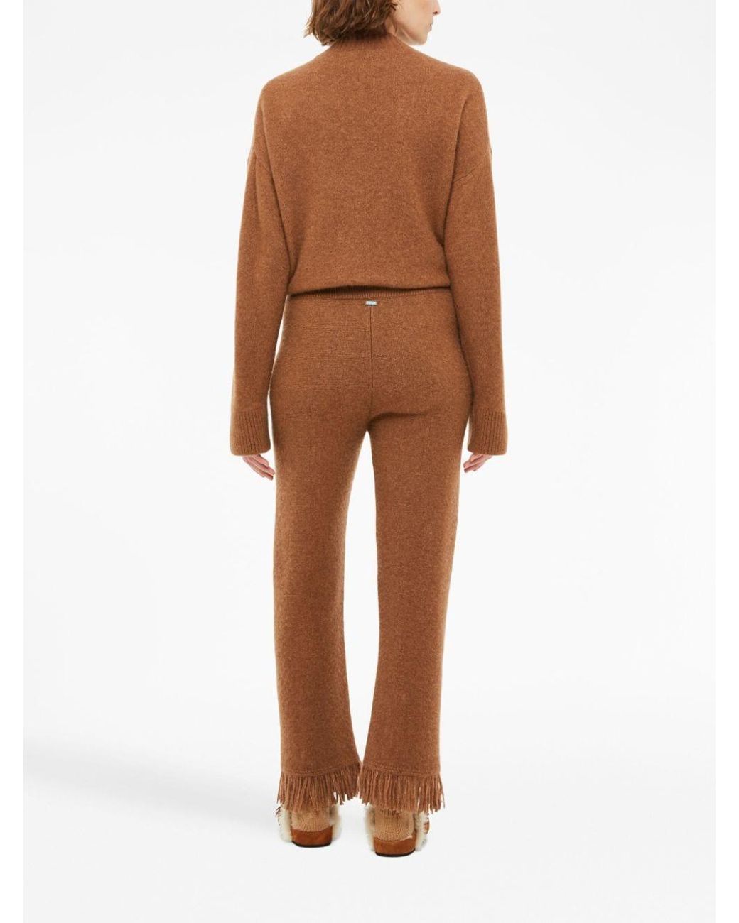 Alanui Brown Cashmere And Silk Blend Trousers