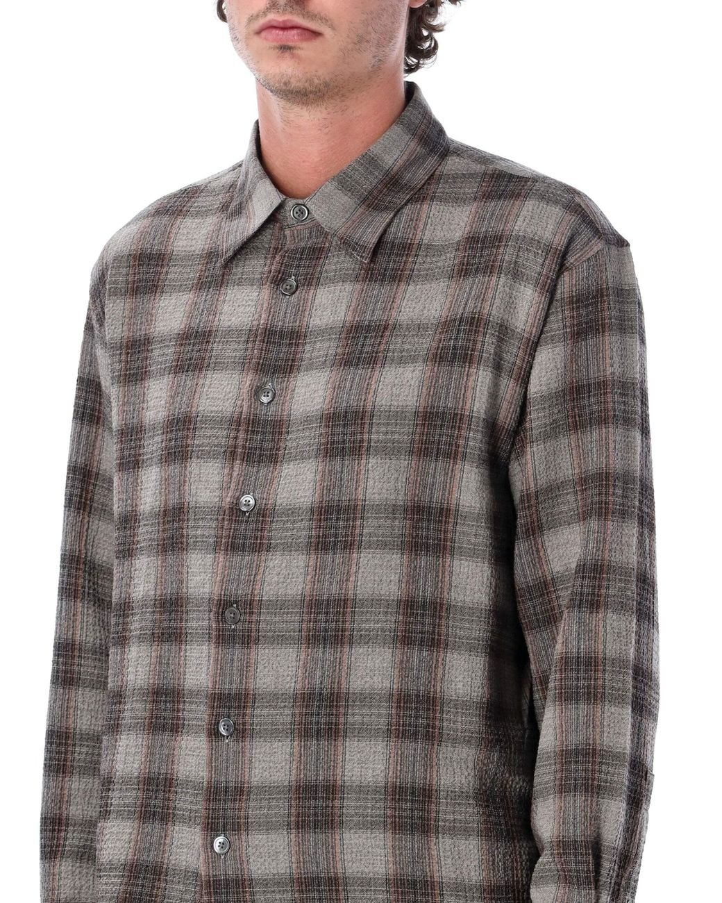 sunflower Gray Plaid Button-Up Shirt for men