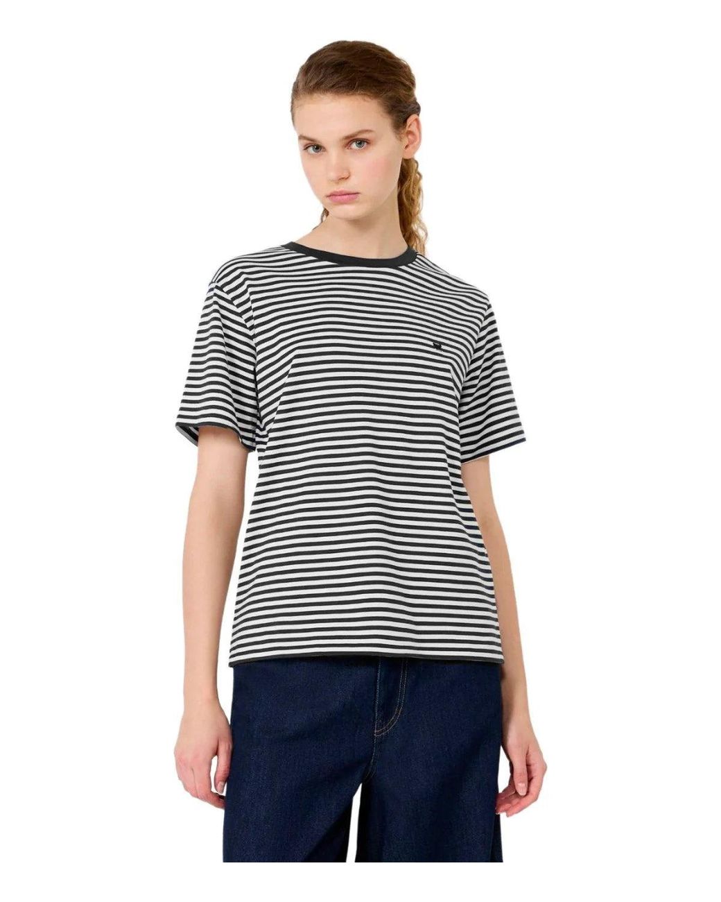 Weekend by Maxmara Black Venaco Striped T Shirt