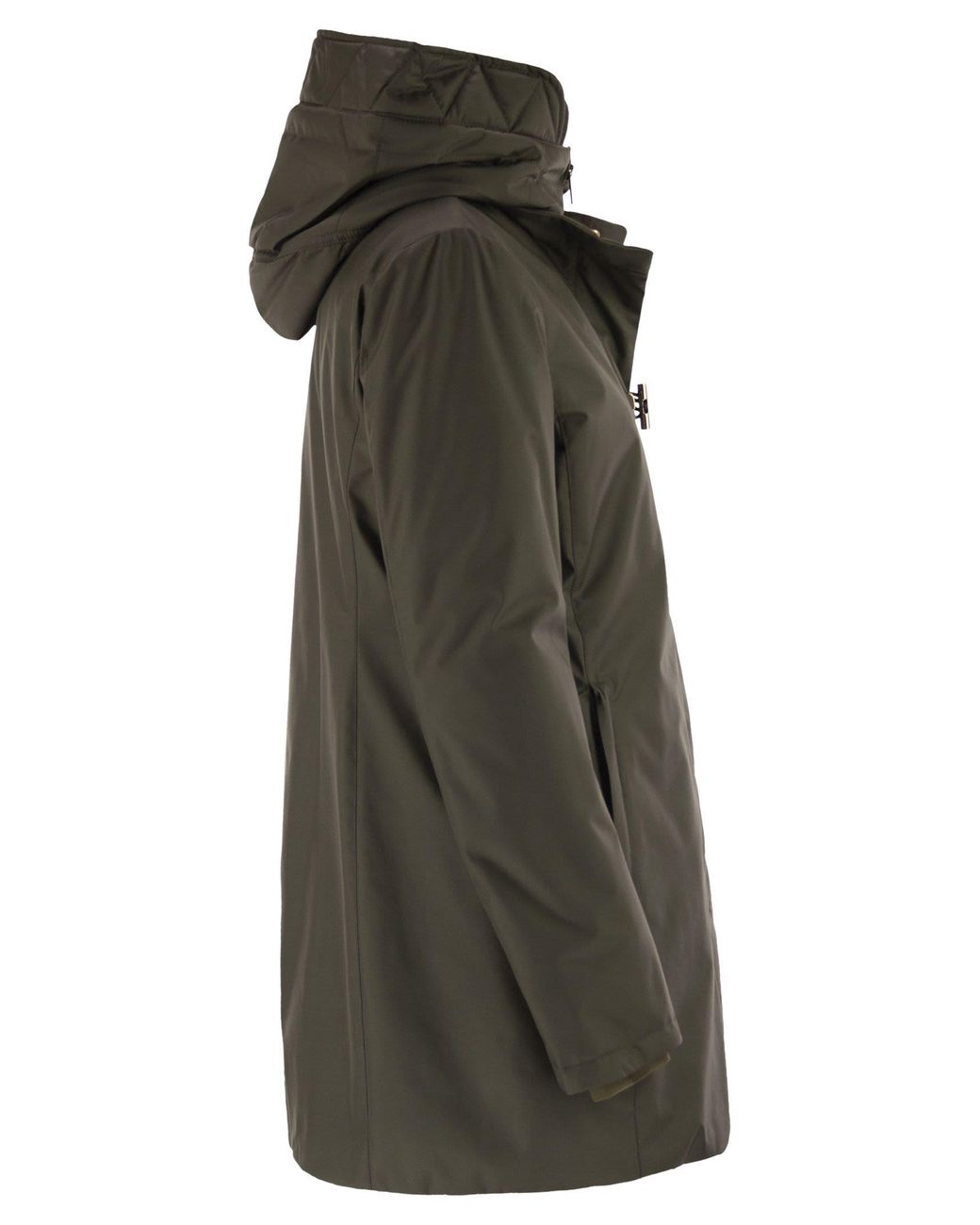 Fay Black Technical Gabardine Toggle Coat