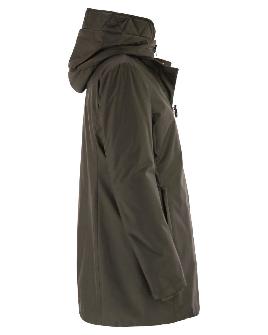 Fay Technische Gabardine Toggle Coat in het Black